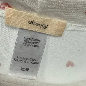 Eberjey Gisele Heart Print Pajama Pants Joggers Cream Pink XS 1331 thumbnail 6