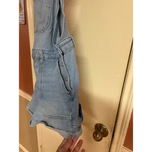 So Light Blue Denim Overalls Shorts Adjustable Straps Women's L Comfortable & Ca thumbnail 3