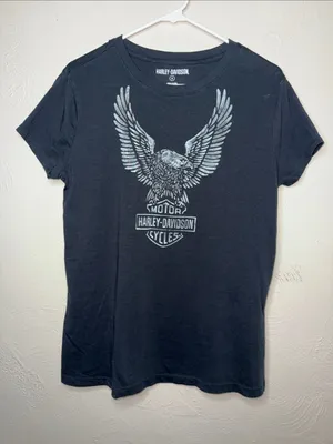 Harley-Davidson Eagle Graphic T-Shirt Women’s Medium Black thumbnail 1
