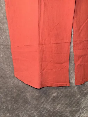 Heyson Yankee Doodle Crinkle Cotton Wide Leg Overalls Jumpsuit in Rust thumbnail 9