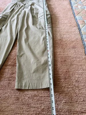 Athleta Women’s S Beige Linen Blend Wide Leg Cargo Pants thumbnail 3