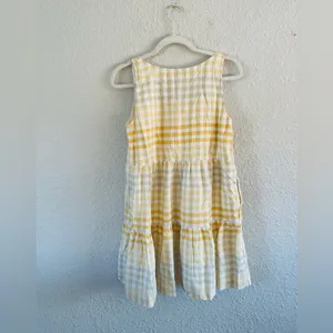 Madewell Yellow Gingham Tiered Mini Dress thumbnail 5