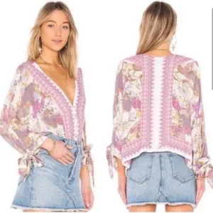 Free People Catch Me If You Can Bohemian Style‎ Top Size Xs thumbnail 2