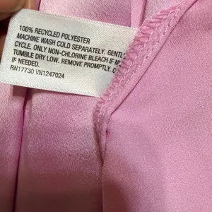 A New Day Pink Satin Midi‎ Slip Skirt XXL Elastic Waist Side Slit RN17730 thumbnail 5