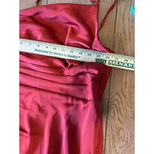 NWT Azazie Eren Bronzer Satin Mermaid Full Length Dress Custom Size A12‎ Rust thumbnail 5
