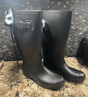 Kamik Lace Up Black Rain Boots Tall Boot Size 10 Ribbon Bow Back thumbnail 1