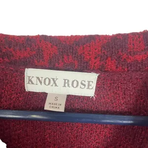 Knox Rose Women's Size‎ Small Red Damask Boho Peasant Long Sleeve Sweater thumbnail 6