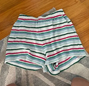 Zara striped fabric shorts thumbnail 1