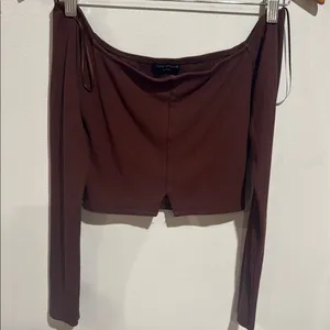 Naked Wardrobe Chocolate Ribbed Top thumbnail 3