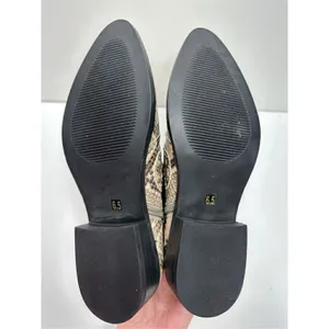 STEVEN NEW YORK Beige Snake‎ Buckle Accent Studded Hazan Almond Toe Block Heel thumbnail 10
