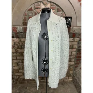 Sherry Gale crocheted sweater cape gray silver metallic 1950s thumbnail 8