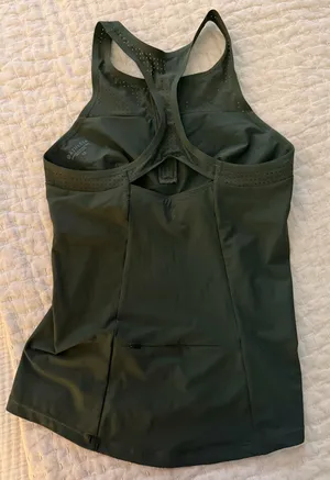 Athleta Olive green quarter zip active tank thumbnail 3
