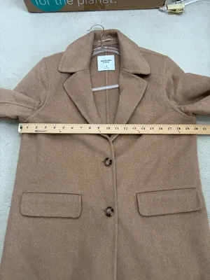 Abercrombie & Fitch Camel Heavy-weight Wool Blend Blazer Coat Size Medium NWT thumbnail 6
