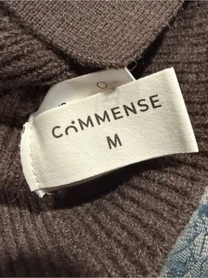 Commense Brown Ribbed Gold Clasp Collared Sweater M NWOT thumbnail 2