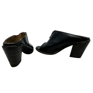 Frye Izzy Zip Moto Mule Heels Leather Open Toe Black‎ Size US 9.5 thumbnail 9