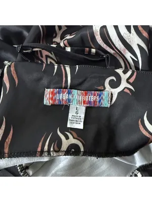 Urban Outfitters Black Slinky Silky Satin Mini Slip Mallory Dress Large Cyber thumbnail 6