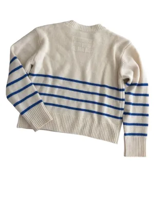 Frame Clean Stripe Cashmere Sweater Jet Stream Multi XL thumbnail 6