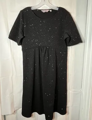 Dorothy Perkins Black Sparkly Maternity‎ Dress Womens Sz 10 Party Event Babymoon thumbnail 1