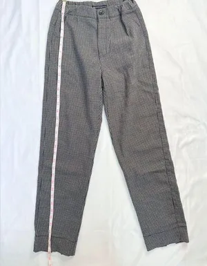 Brandy Melville Vintage Woven Gingham Tilden Pants - Grey thumbnail 10