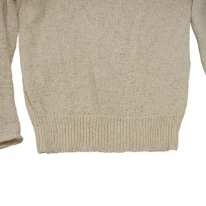 J. Crew Women's Size Medium V-Neck Sweater Beige Bell Sleeve Open Knit Coastal thumbnail 5