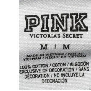 Victoria's Secret PINK Hooded T-Shirt M Graphic Long Sleeve Pocket Tee thumbnail 3