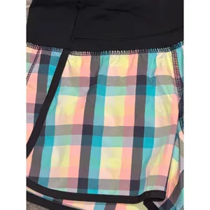 Lululemon Speed Up Shorts 4" Size 2 Rainbow Plaid Yellow Black‎ Running Athletic thumbnail 4