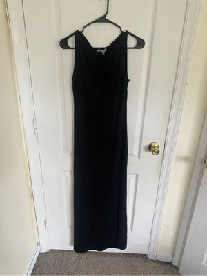 Reformation Raine Knit Black Sleeveless Maxi Dress thumbnail 2