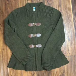 Anthropologie Sparrow buckle front classic sweater. thumbnail 1