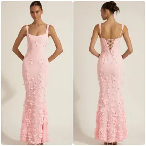 Oh Polly Vasanta Embellished Fishtail Corset Gown Maxi Dress in Pink size 2 thumbnail 2