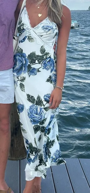 flowery dress with lace top thumbnail 1