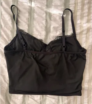 Black Lace Crop Top thumbnail 2