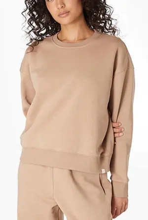 Tkees women’s Crewneck Sweatshirt in Taupe xsmall thumbnail 1