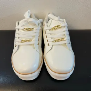 New. White and Gold Women's Sneakers thumbnail 2