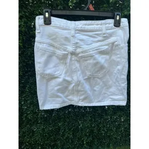 J. Galt Womens White Denim Mini‎ Skirt Button Fly 100% Cotton Size XS thumbnail 2