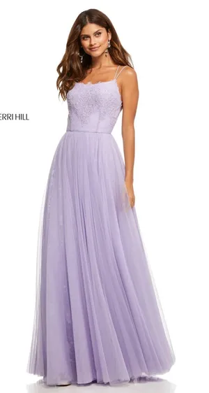 Sherri Hill Prom Dress Lilac Floral Lace Sparkles thumbnail 1