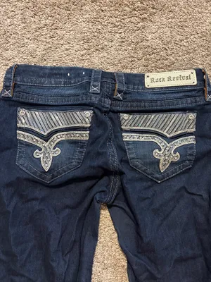 Rock Revival Women’s Klarry Dark Wash Boot‎ Cut Embellished Jeans Size 30 thumbnail 11