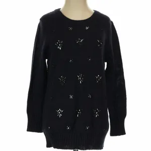 J. Crew NWT Womens Navy Blue Jeweled Embellished Mohair Wool Blend Sweater‎ S thumbnail 2