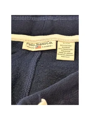 NEW Polo Jeans Co. women's small navy fleece lined wide-leg sweatpants MSRP $75 thumbnail 2