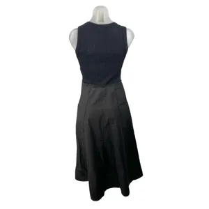 Zara Black Sleeveless Ribbed Knit Tank Fit & Flare A Line Midi Dress Size S thumbnail 4