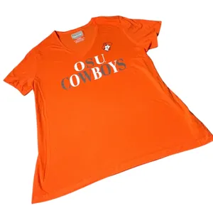 NEW OSU Cowboys Captivating Womens XL Orange V‎ Neck T Shirt Oklahoma State Tee thumbnail 1
