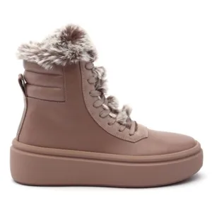 United Nude Dusty Rose Faux Fur Lined Platform Boots Size 8 minimalist blush thumbnail 1