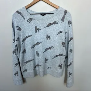 Rails Theo Jaguar Sweatshirt Grey Crew Neck Pullover Size Small thumbnail 6