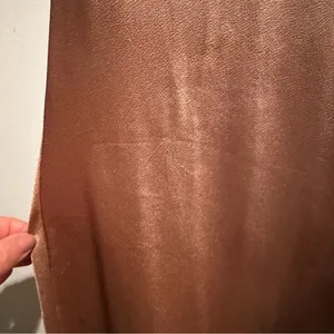 Paper Heart Gold Slip Dress Small Taupe Satin Cowl Neck Maxi formalwear prom thumbnail 3