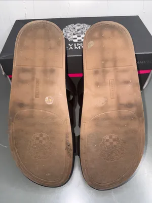Vince Camuto Freida Black Leather Double Buckle Slide Mules thumbnail 7
