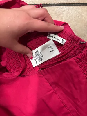 Abercrombie + Fitch Hot Pink Poplin Corset Tank thumbnail 7
