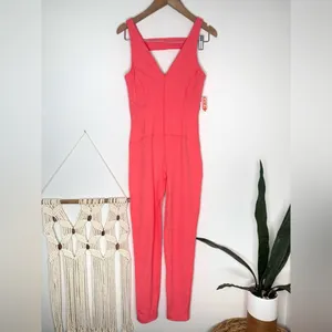 FP Movement Jumpsuit Spandex Never Better Strappy Back Neon Coral NWT sz XS pink thumbnail 3