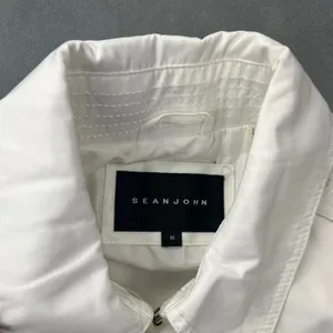 Sean John Jacket Double Breasted Bomber Medium White Cotton Blend Y2K thumbnail 6