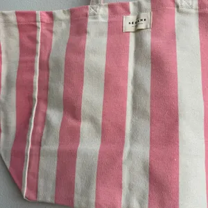 Sezane Paris Rue Large Pink White Stripe Shopper Tote Book Bag Fits All Cotton thumbnail 3