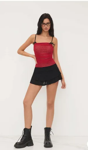 NWT Cider Mesh Square Neck Leopard Tank thumbnail 6