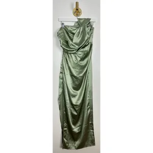 PETAL & PUP Nadia One Shoulder Maxi Dress in Sage Size US 2 thumbnail 5